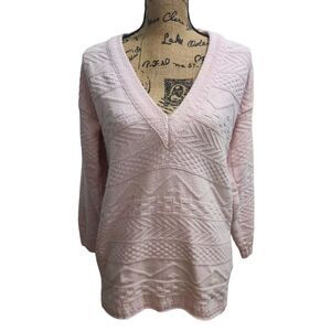 Chic Light Pink V-Neck Sweater for Women